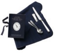 12 Section Silver Flatware Storage Roll, Blue by Town Talk