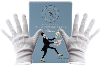 Luxury Silver and Jewelry Handling Gloves, One Pair by Town Talk