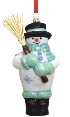 Sugar Mold Snowman with Broom by Reed & Barton