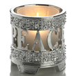 Silverplated Peace Votive Holder W Glass Cup by International Silver