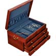 Reed & Barton Athena Jewelry Chest, Cherry/Blue