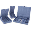 Reed & Barton Blue Suede Stacking Jewelry Cases