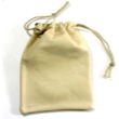 3 3/4" x 5 1/2" Leather Drawstring Pouch, Beige